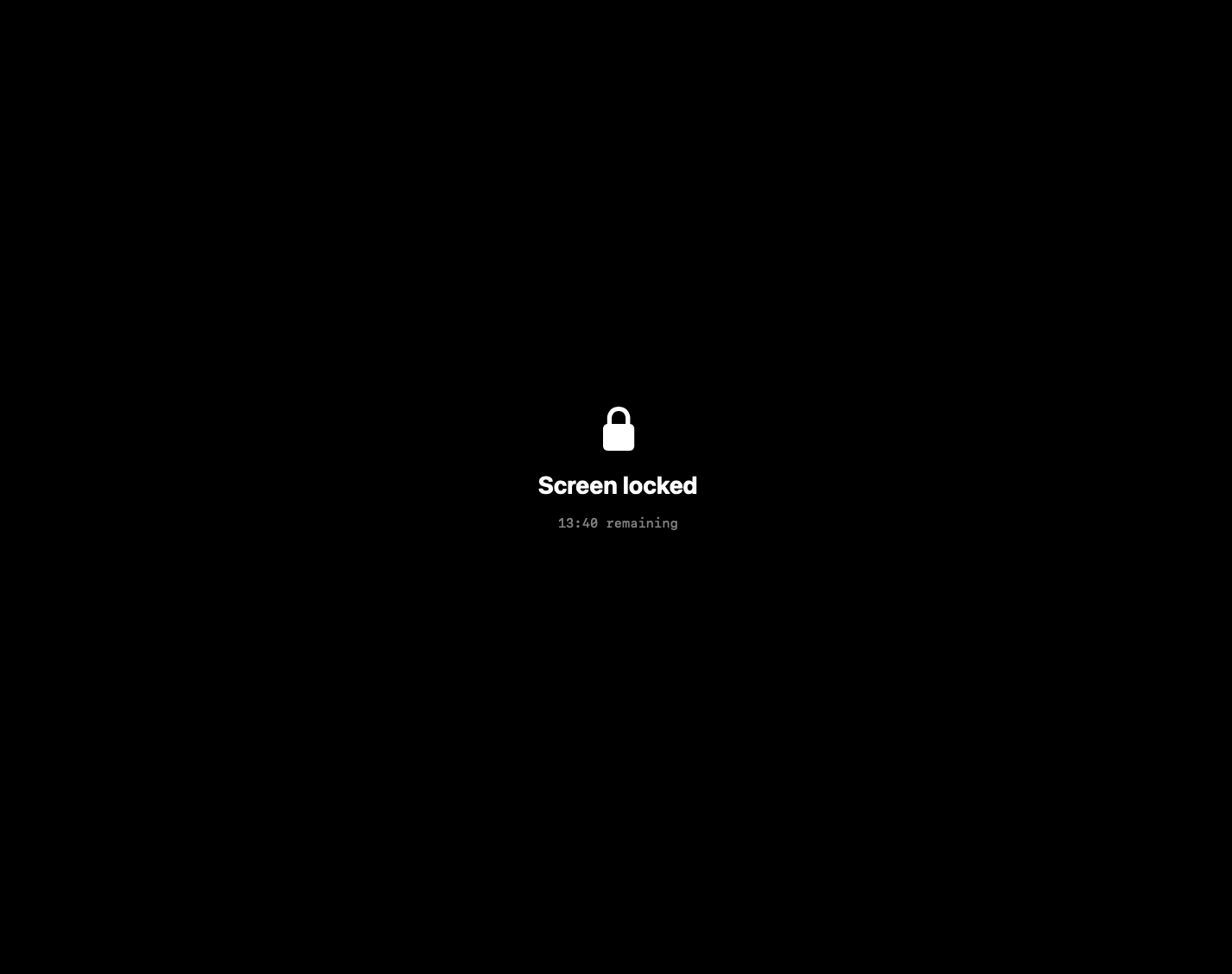 Screen Locker active lock screen